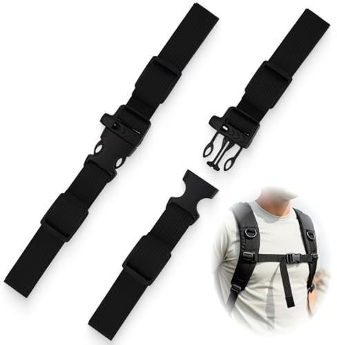 Icyowls 2 Stück Verstellbarer Brustgurt Rucksack, Rucksackriemen Nylon Mit Schnellverschluss, Langlebiger Brustgurt für Kinder und Erwachsene, Ideal zum Wandern und Reisen