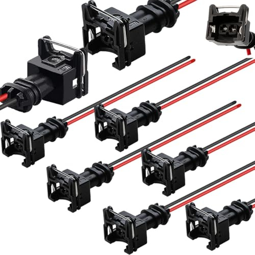 Xiatiaosann 8 Stück EV1 Einspritzdüsen stecker EV1 OBD1 Auto Standard-Einspritzdüsenstecker Zubehör-Kabelbaum für BMW, für Honda, für Toyota