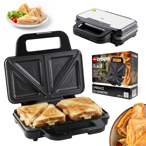 Sandwichmaker 900W, Sandwich Toaster mit Extra großen Antihaftplatten 268×145 mm, Toastmaker für 2 Sandwiches, vertikale Aufbewahrung, rutschfeste Füße, ST160 Eldom