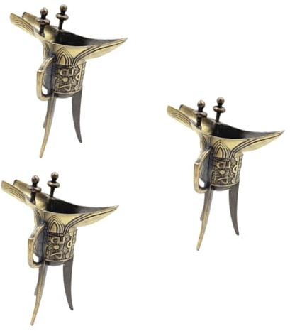 GFJryET Copa triangular imperial, Copa de vino antigua hierro Vintage, adorno copa tres patas for accesorios fotografía, 3 uds