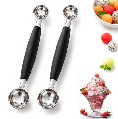ugescdbi 2PCS Paquet De Cuillère à Boule De Melon à Fruits Double Face