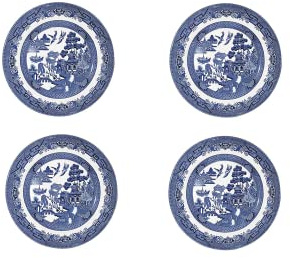 Churchill Blue Willow 10 Dinner Plates Set of 4 Made in England