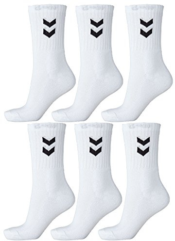 Hummel 6er Pack Socken Unisex Sportsocken (Weiß, 46-48 (Size 14))