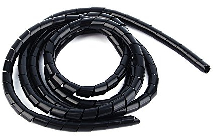 Spiralkabel 6mm 1/4 Außen Schwarz 10m für Kabelmanagement
