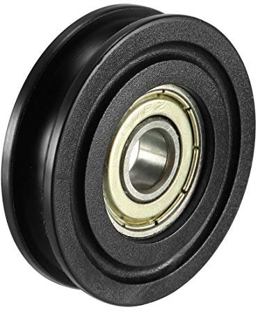 sourcing map 3,4 mm Tiefes Metall U Nut Führungslager Riemenscheiben Kugelrad 8x40x10mm zum Antrieb mechanischer Geräte, Türen und Fenster