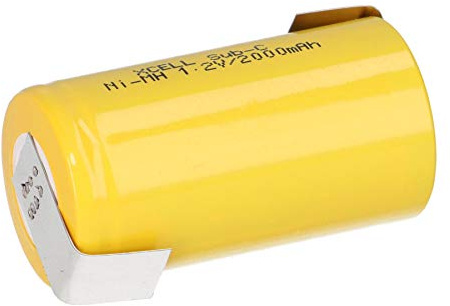 XCell SUB-C Akku Zelle - 2000mAh / 1,2V / NIMH mit Z-Lötfahne - Hochleistungs- Markenzelle in Industriequalität