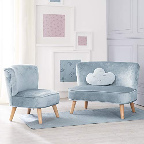 roba Kindersitzgruppe „Lil Sofa” enthält Kindersofa, Kindersessel & Dekokissen Wolke in hellblau/sky