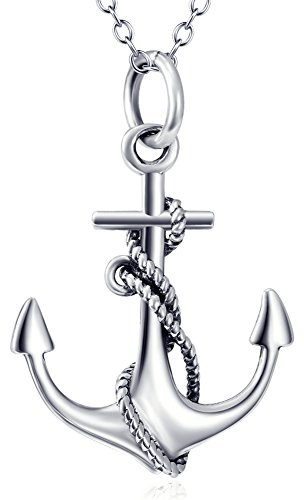 YAFEINI Anker Damen Kette Anhänger Anker Silber 925 Damen Halskette Schmuck Kette für Mädchen Herren Damen