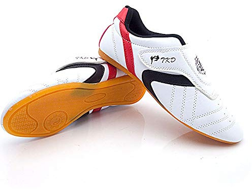 Taekwondo Sportschuhe Taichi Kong Fu Schuhe Boxen Karate Traningaschuhe for Männer Frauen (Color : White, Size : 44)