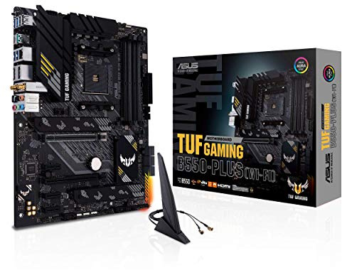 ASUS TUF Gaming B550-PLUS (Wi-Fi), AMD B550 (Ryzen AM4) ATX motherboard (PCIe 4.0, Dual M.2, 10 DrMOS, DDR4 4400, Intel WiFi 6, 2.5 GB Ethernet, HDMI, DisplayPort, USB 3.2 Gen 2 Type-A and Type-C)