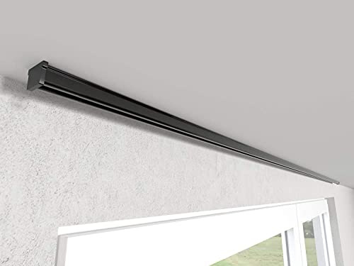 Market-Alley Vorhangschiene Aluminium Weiß/Schwarz Gardinenschiene ; C 1-läufig ; 120cm-600cm. Für Kräuselband Gardinen oder Schiebevorhang (nur Schwarz Gardinenschiene ; 160cm)