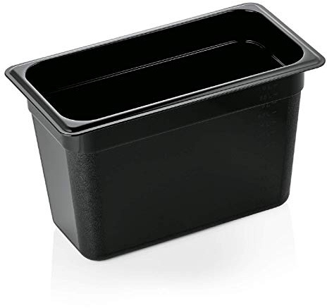 Kadida Gastronormbehälter -schwarz- Gastro Behälter GN 1/3 Polycarbonat PC 65-200mm, Verschiedene Höhen erhältlich, Größe: 1/3-200mm