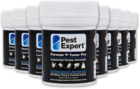 Pest Expert Spider Killer Smoke Bombs 8 x 7g - Formula 'P' Pro Fumers Creepy Crawly Insect Killer