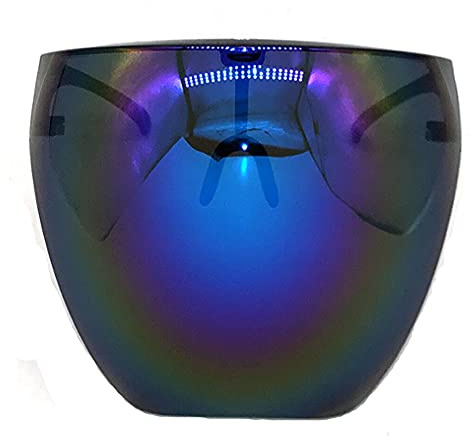 Gafas de Sol de Espejo Grandes Polarizadas de Cara Completa de Gran Tamaño, Gafas de Sol con Protección Facial, Gafas Protectoras de Entretenimiento Diario,Visera-pantalla Facial,Protección UV (azul)