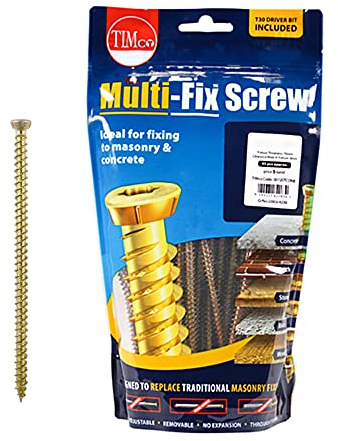 TIMCO Tornillos de Concreto Planos Avellanados Oro - 7,5 x 50