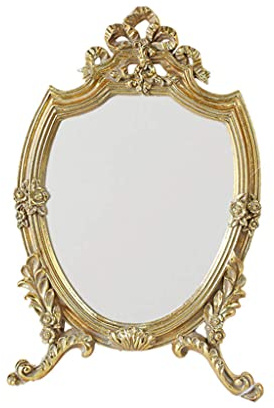 Harilla Antiker Kleiner Spiegel für dekor, Vintage-Schild dekorativer kosmetischer Spiegel mit Rahmen, europäischer behang-Schmink Spiegel für