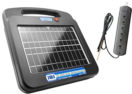 Weidezaungerät Solar 12 Volt Elektrozaungerät 12V Elektrozaun, Ausführung:10 km 0.5 Joule mit Weidezaunprüfer
