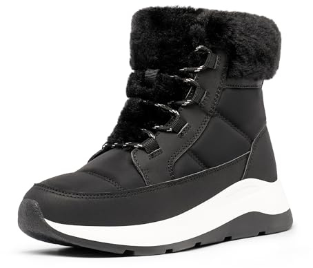 DREAM PAIRS Women's Winter Snow Boots, Faux Fur Waterproof Ankle Booties, Zaylee Ladies Comfortable Short Boots Outdoor,Size 11,Black,SDSB2208W