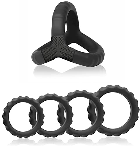 Anneaux de pénis, 5 anneaux péniens de tailles différentes pour améliorer l'érection, jouet sexuel pour hommes plus forts et de longue durée,anneau de pénis pour le retard des hommes sexuels