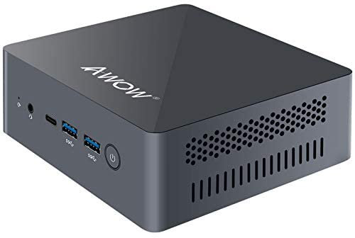 AWOW Mini PC Desktop Computer Celeron J4115 con 8GB DDR4/NVMe M.2 128GB SSD 4K@60Hz, Dual HDMI, SSD esteso 2 TB, 2.4G/5G Dual WiFi, Gigabit E thernet, USB*4, BT 5.0