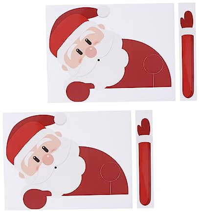 SUPVOX Santa Claus Christmas Windscreen Wiper Sticker 2pcs Set Car Decorative Decal for Holiday Season Vehicle Window Decoration