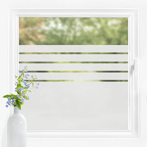 Bilderwelten Fensterfolie Sichtschutz Streifen Muster 60 x 100 cm Milchglasfolie Sichtschutzfolie Fenster Folie Blickdicht Anti-UV Statisch Haftend Querformat