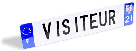 Cache Plaque immatriculation Texte personnalisé, Ex : Plaque Parking invité,Voiture Visiteur - 52x11 cm -Personnalisable
