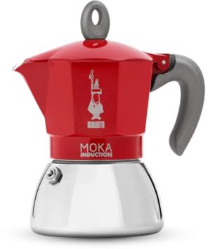 Bialetti Moka Induction - Olla exclusiva Moka rojo, acero inoxidable