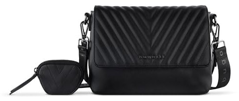 bugatti Sira Schultertasche für Damen - edle Umhängetasche Crossover-Tasche in schwarz