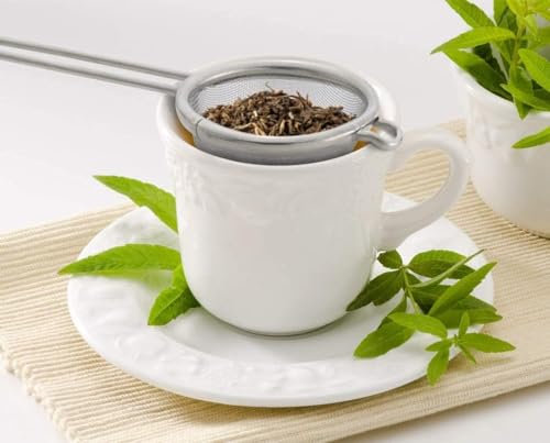 LUXCKY LUXCKYStainless Steel Indian Tea Strainer Chai Chalni Coffee Filter Coffee Strainer Juice Filter Liquid Strainer (Set of 1). (Small)