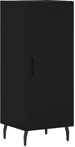 FENLAX Kommode Breite Sideboard Komodenschrank Für Schlafzimmer Flur Wohnzimmer Tahta Aparador 34,5x34x90 cm Schwarz