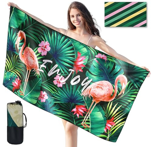 joyoldelf Strandtuch Mikrofaser Handtuch Badetuch - 180x90 cm Strandtücher Schnelltrocknend Strandhandtuch Groß, Leichtes und Dünnes Tragbares Microfaser Handtücher Sandfrei