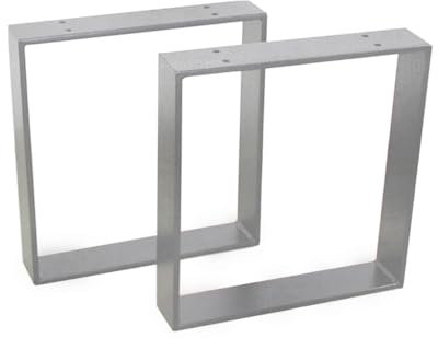 modernLOFTart Bankbeine Tischbeine - DIY Möbelfüße 60x10cm Silber - Moderner Industrie-Look für Ihr Wohnzimmer - Metall Industrial Tisch Bank Sitzbank Couchtisch Kufen - Breite 20cm, Höhe 42cm