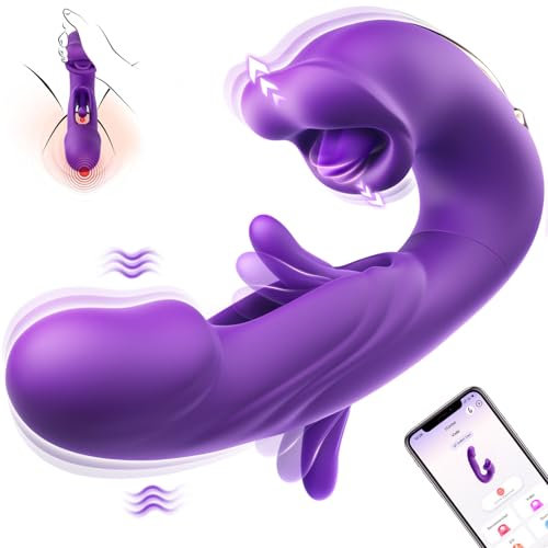 Flapping Vibrators Sex Toy, APP Remote Control Vibrator with 7 Flapping&Licking Modes Adult Toys,Hollow Design Sex Toys Vibraters4 Women Toy deep Sex Toýs for Woman Sex toyscouples for Couples