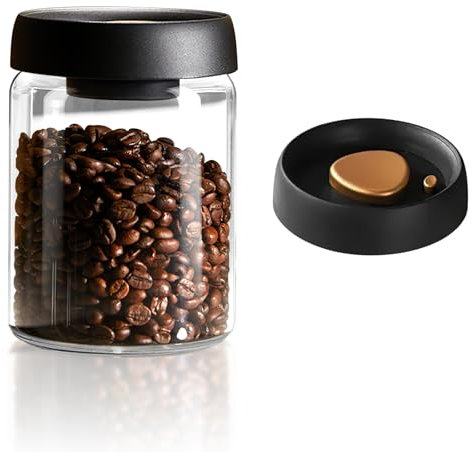 La Llareta 900ml Barattolo Caffè Ermetico, Contenitore di Caffè Sottovuoto, con Pompa Barattolo per Caffè, con Coperchio in ABS, per Caffè, Spezie, Zucchero, Biscotti