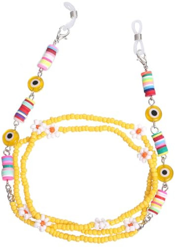 Brillenkette mit Blumen-Perlen, dekorativ, lang, leicht, modisch, für Sonnenbrillen, Brillen, Blau 158, One size