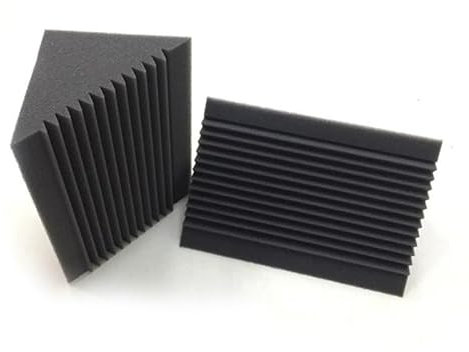 Sound Proofing Panels,Acoustic Panels 6 PCS Acoustic Foam Charcoal/Black Bass Trap Sound Absorption Studio Soundproofing Corner Wall 12 x 12 x 24 cm