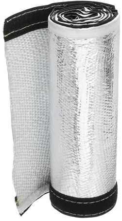 QUARKZMAN 1,5 mm tjock aluminiumfolie värmeskyddsslang 55 mm innerdiameter värmeskydd aluminium folie kabelslang 0,98 m längd värmeskyddsfolie rörbeklädnad för kabelhantering