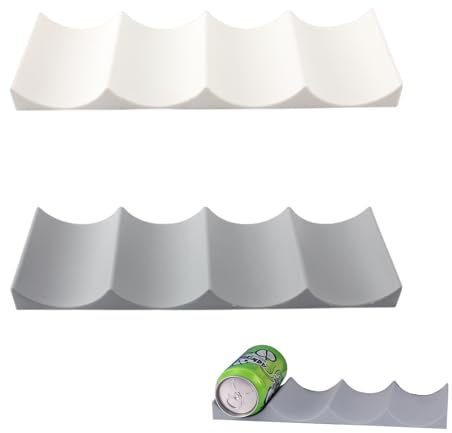 2 Pezzi Porta Bottiglie da Frigo, Universale Portabottiglie Frigorifero Plastica, Ferma Bottiglie per Frigorifero, Porta Bottiglie di Vino Stile Europeo per Armadietti da Banco(Grigio, Bianco)