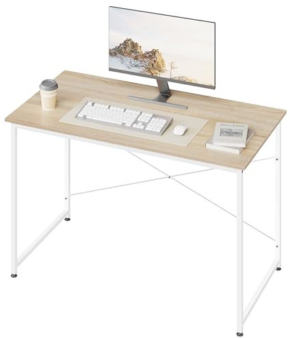 WOLTU Schreibtisch, Computertisch 120x60 cm Bürotisch, PC Tisch, mit Metallgestell, für Büro Homeoffice Arbeitszimmer Schlafzimmer, aus Holzwerkstoff, Helle Eiche
