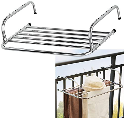 FCVCSZDAS Tendedero Multifuncional Ajustable para Ropa, tendedero de Acero Inoxidable, Ahorra Espacio para Interiores y Exteriores, barandillas para alféizares de Ventanas de Balcones