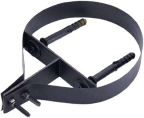 6 inch Chimney Pipe Bracket Stove Pipe Clamp Metal Sturdy, Adjustable, Split Ring Pipe Hanger, Wall Support Flue Liner Clamp (Black)