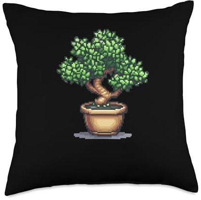 Jade Plant 8 Bit Throw Pillow