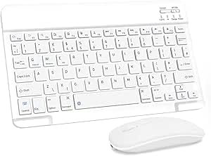 Nsyee Teclado y ratón inalámbricos Bluetooth, recargable, universal para iPad/Tablet/PC/iOS/Android/Windows/Samsung Tab/Lenovo, disposición italiana