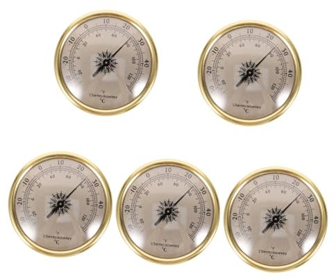 Yardwe 5 Pezzi Termometro In Metallo Temperatura Stazione Meteorologica Laboratorio Piscina Igrometro Esterno Termometri Casa Indicatore Aria Interna Stanza Casa Termostato