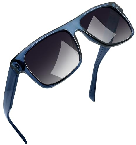 Joopin Occhiali da Sole da Uomo Quadrati Grandi Vintage Polarizzati Protezione UV400 Retro Rettangolari Flat Top Acetato Occhiale da Sole (Nero Sfumato)