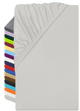 npluseins Microfaser Spannbettlaken fein gewebt, 80-90x190 cm, Silber | Samtweich, seidiger Glanz, allergikergeeignet, knitterarm, schnelltrocknend, Rundumgummi, formstabil, pflegeleicht