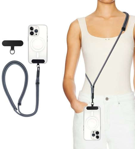 YUSSUNSNY Phone Lanyard Crossbody Strap, Universal Adjustable Cellphone Neck Holder with 1 Pack Tether Tab, Anti-Drop Anti-Theft Cell Phone Lanyards for Men Women