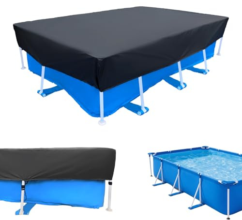 Bâche rectangulaire pour Piscine Hors Sol rectangulaire de 4 x 2,1 m, Noir, 157 x 210,8 cm