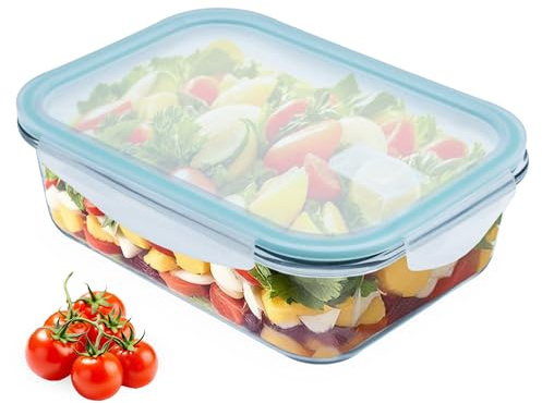 Spetebo Glas Frischhaltedose mit Kunststoff Deckel luftdicht, 1480 ml | Meal Prep, Für Backofen und Mikrowelle, Auslaufsicher, Vielseitig einsetzbar als Auflaufform